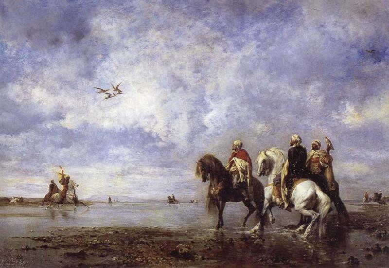 Eugene Fromentin Arab Horsemen Resting Germany oil painting art